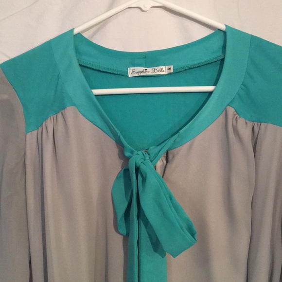 Lavender Dress with Teal accent - Picture 4 of 7